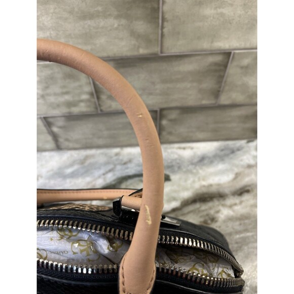 Guess Women's Cheatin' Heart Dome Satchel Black Leopard SL481207 Logo Charm READ - Picture 7 of 16